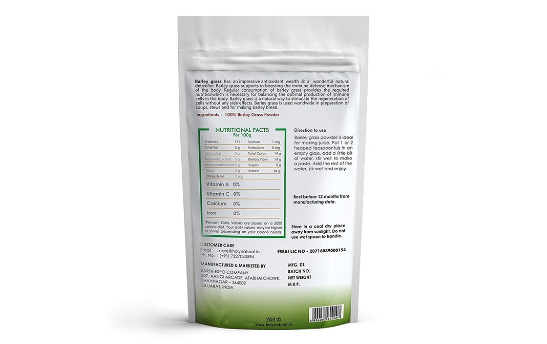 Holy Natural Barley Grass Powder    Pack  500 grams